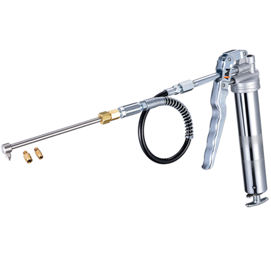 3oz/85g Grip Type Grease Gun with FlexLube™ Multi-Fit Grease Pipe - Curved Version