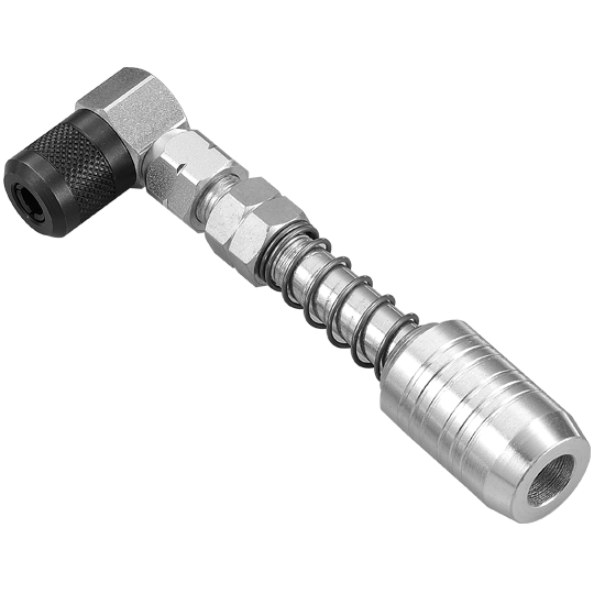 90 Degree 4-Jaw Grease Coupler w/ Extension and Quick connect